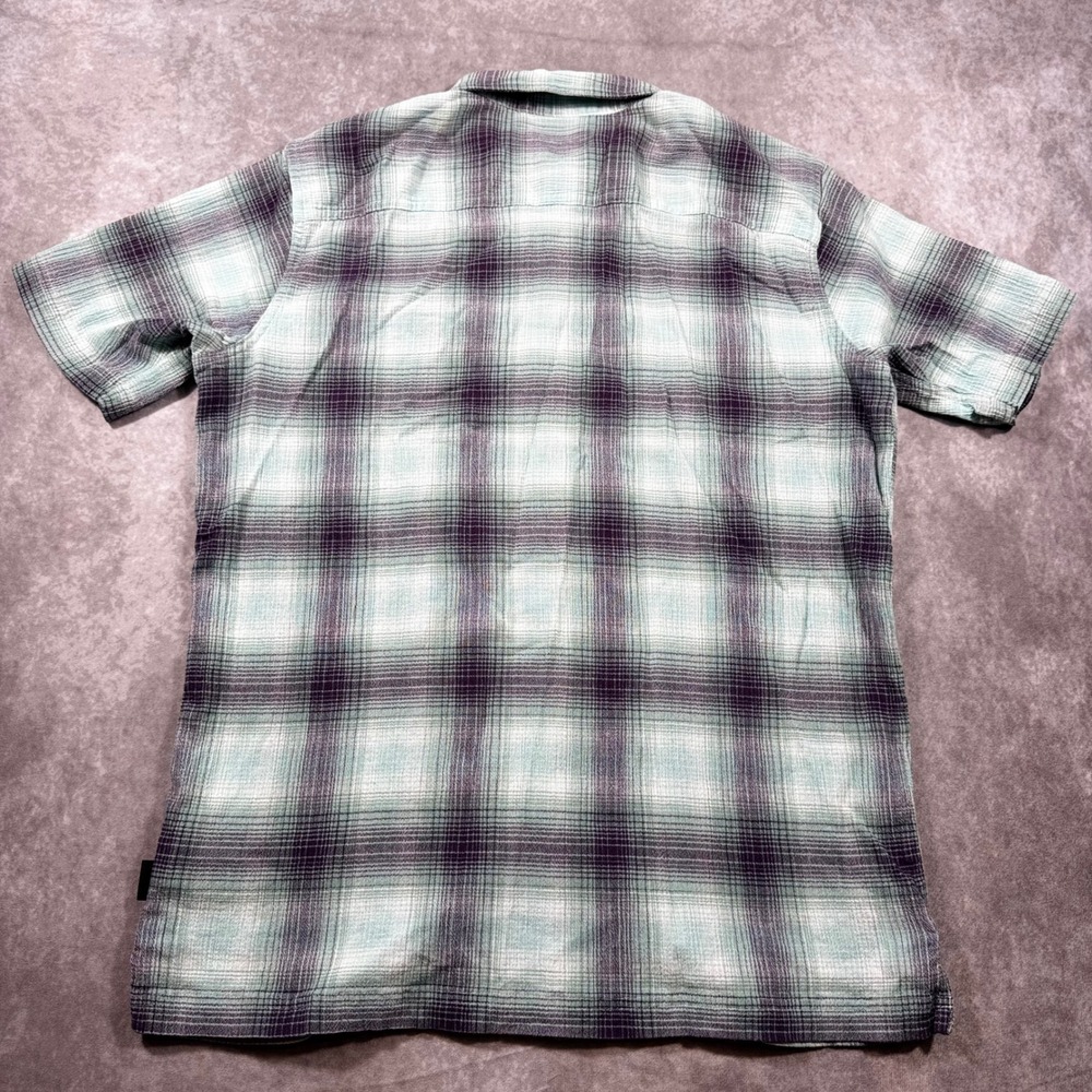 Patagonia Mens Large Plaid Short Sleeve Organic Cotton Button Down Shirt Green - Picture 3 of 8